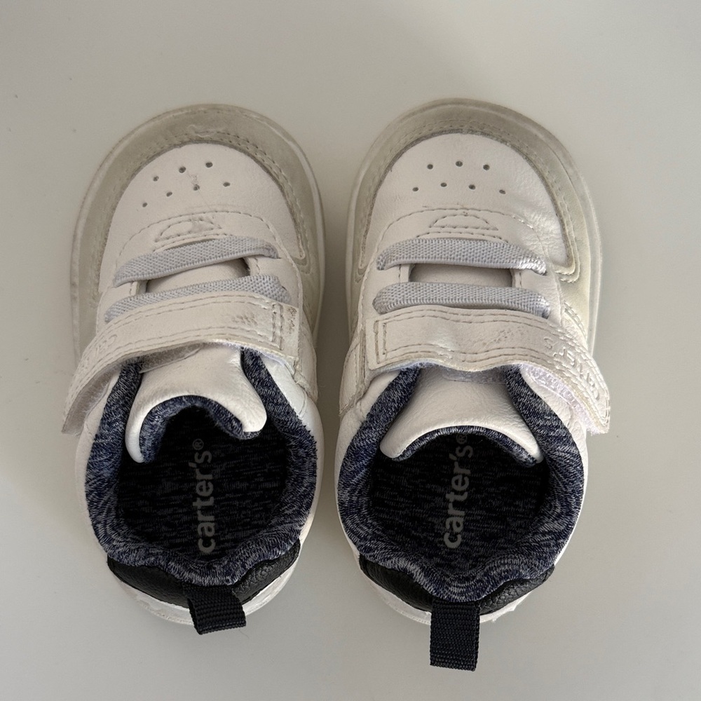 Carter's White Toddler Sneakers with Navy Lining